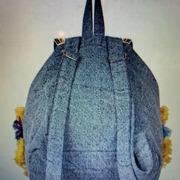 Freesia denim pompom & fringed backpack - Picture 5 of 5